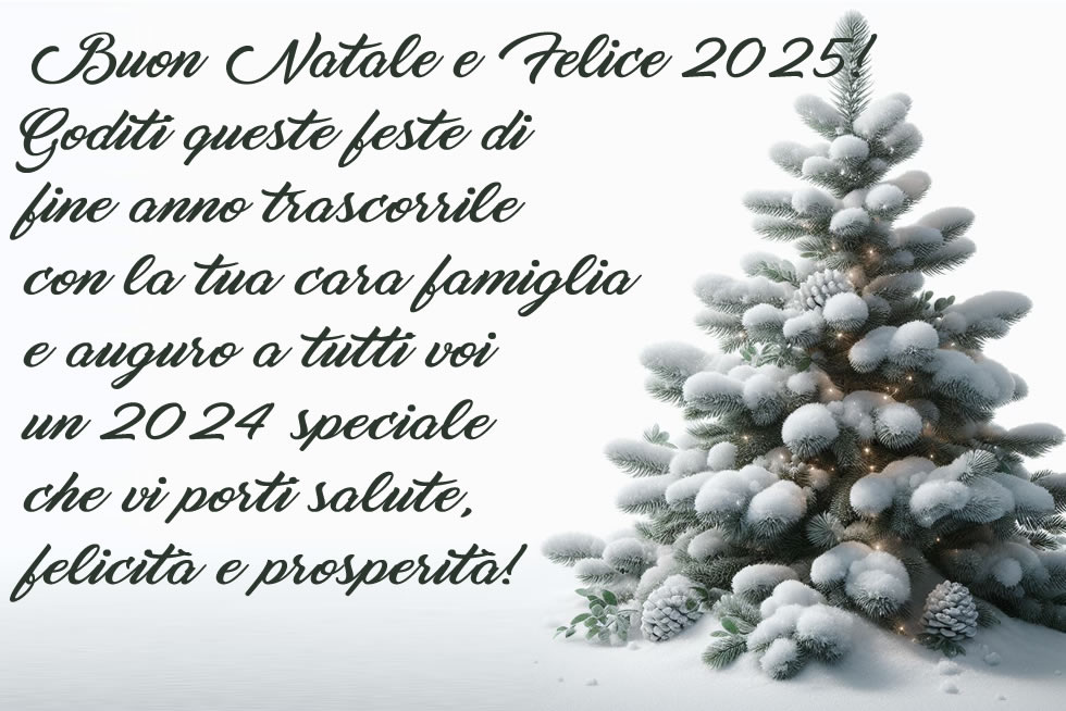 immagine biglietto di auguri Buon Natale e Felice Anno Nuovo 2025
