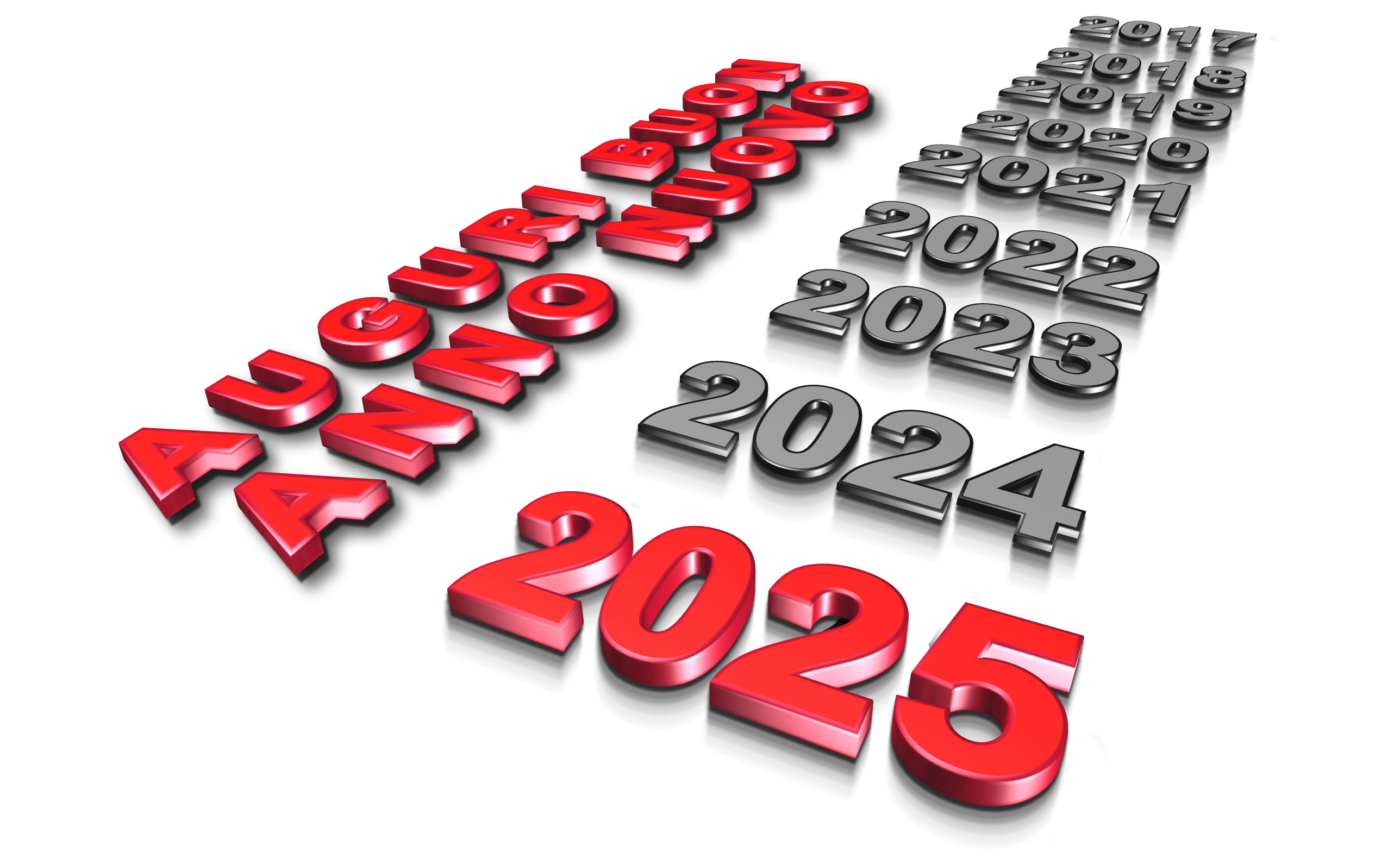 Immagine Buon anno nuovo 2025 con tutti gli anni passati