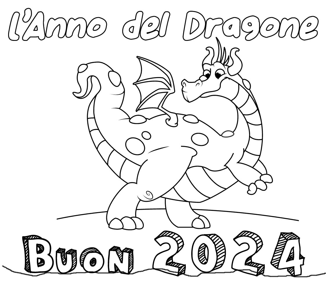 Colora il  2024 anno del dragone di legno