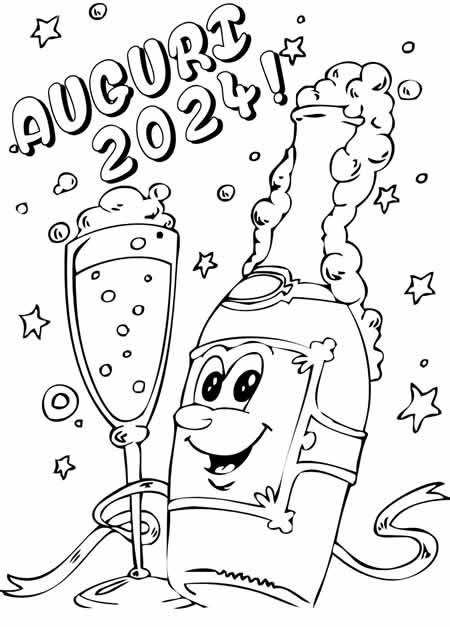 Il disegno celebra il nuovo anno con brindisi allo champagne